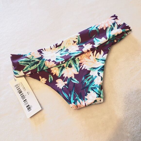 NEW Tori Seafoam Deep Purple Cheeky Swimsuit Bikini Bottoms XS - Picture 2 of 9